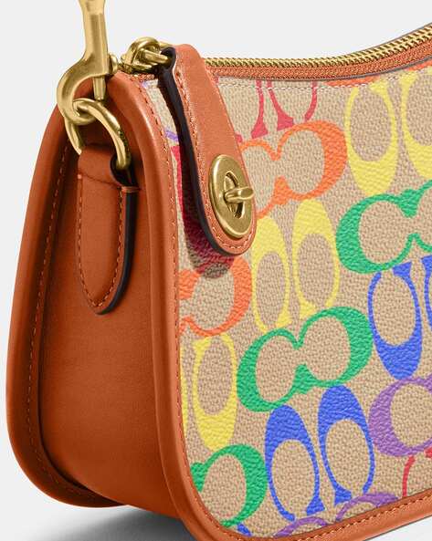 Buy Coach Swinger Rainbow Signature Canvas Shoulder Bag | Multicoloured  Color Women | AJIO LUXE