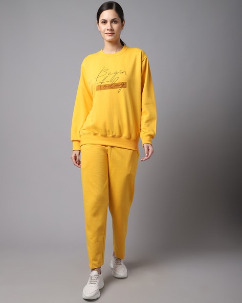 Yellow sales tracksuit womens