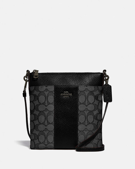 Buy Coach KITT Signature Jacquard Messenger Crossbody Bag Grey