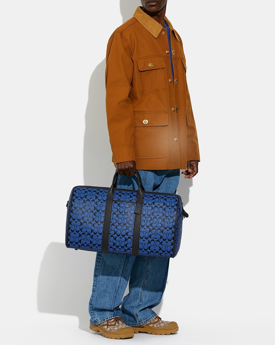 Buy Coach Gotham Signature Leather Duffle Bag, Blue Color Men