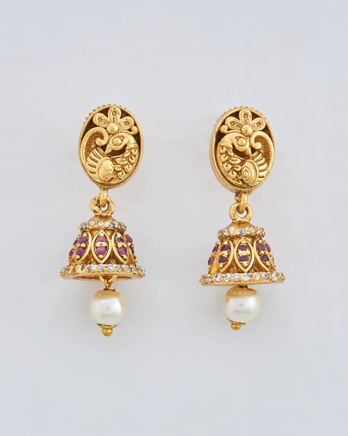 Antique Ruby Earrings From Kushal Fashion Jewellery - South India Jewels