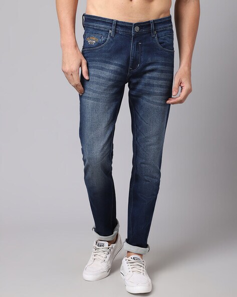 Cantabil Blue Regular Fit Mid Rise Jeans