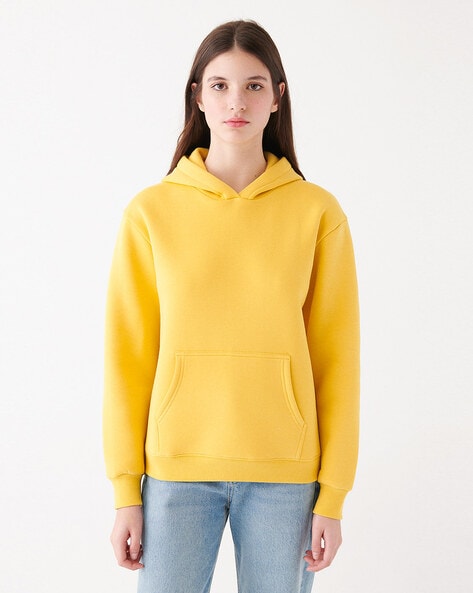 SMihono Clearance Hoodie Sweatshirts Blouse Tops Fashion Women Long Sleeve  Autumn Solid Color Kangaroo Pocket Female Outerwear Yellow XL 