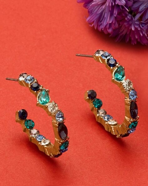 Orange Crush Multi-Stone Hoop Earrings – Barse Jewelry