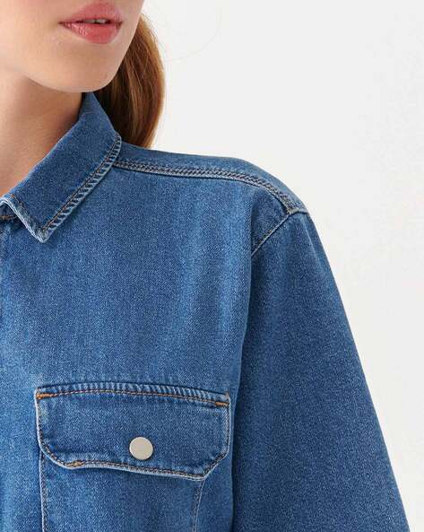 Oversized cheap denim playsuit