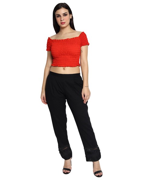 Lace Pants with Elasticated Waist Price in India