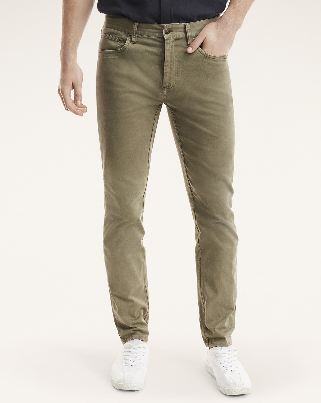 Five-Pocket Stretch Cotton Twill Pants