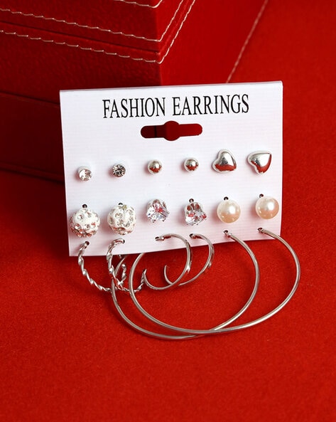 Buy Silver-toned Earrings for Women by The Pari Online