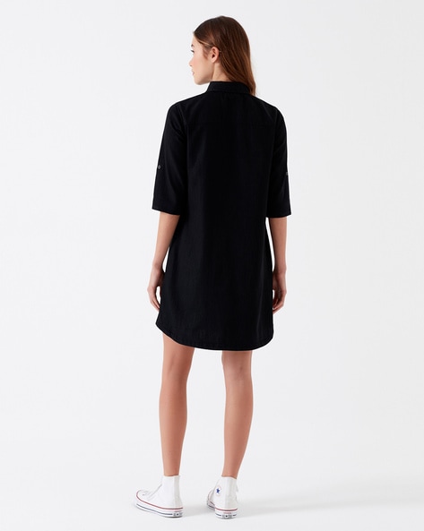 Oversized denim dress - Black - Ladies | H&M IN