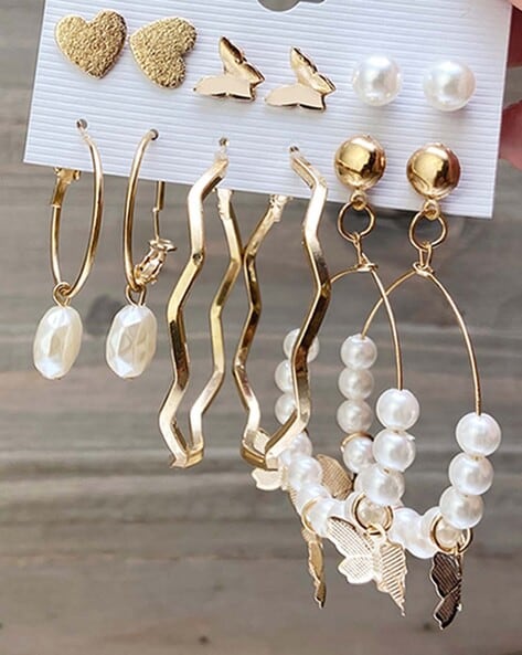 Flipkart.com - Buy Maefele 6 pairs stud earrings set assorted, tassel  earrings Alloy Tassel Earring, Stud Earring Online at Best Prices in India