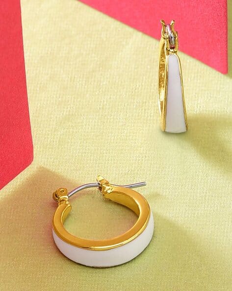 Inlay Enamel Hoop Earrings