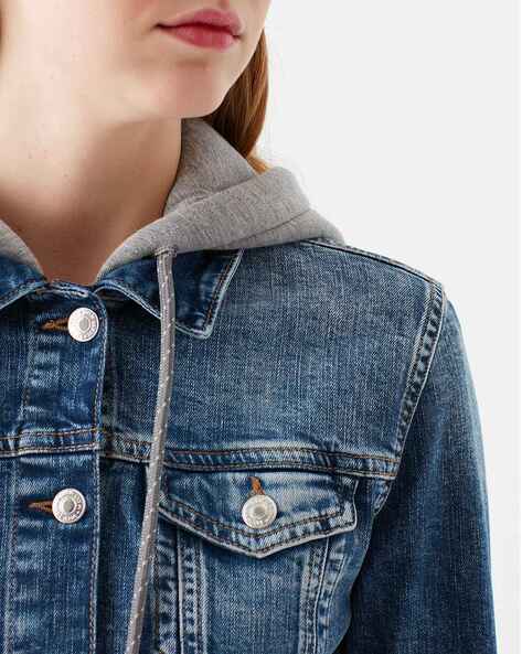 Denim Jacket with Fleece Hoodie – Midwestern Clothing Company