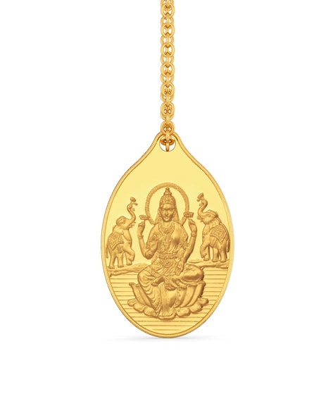 [For KOTAK/ FEDERAL Card] Melorra Yellow Gold Goddess Lakshmi Coin Pendant | 24 Kt