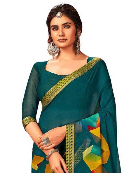 Buy SATADHAR FASHION Floral Print Bollywood Art Silk Green Sarees Online @  Best Price In India | Flipkart.com