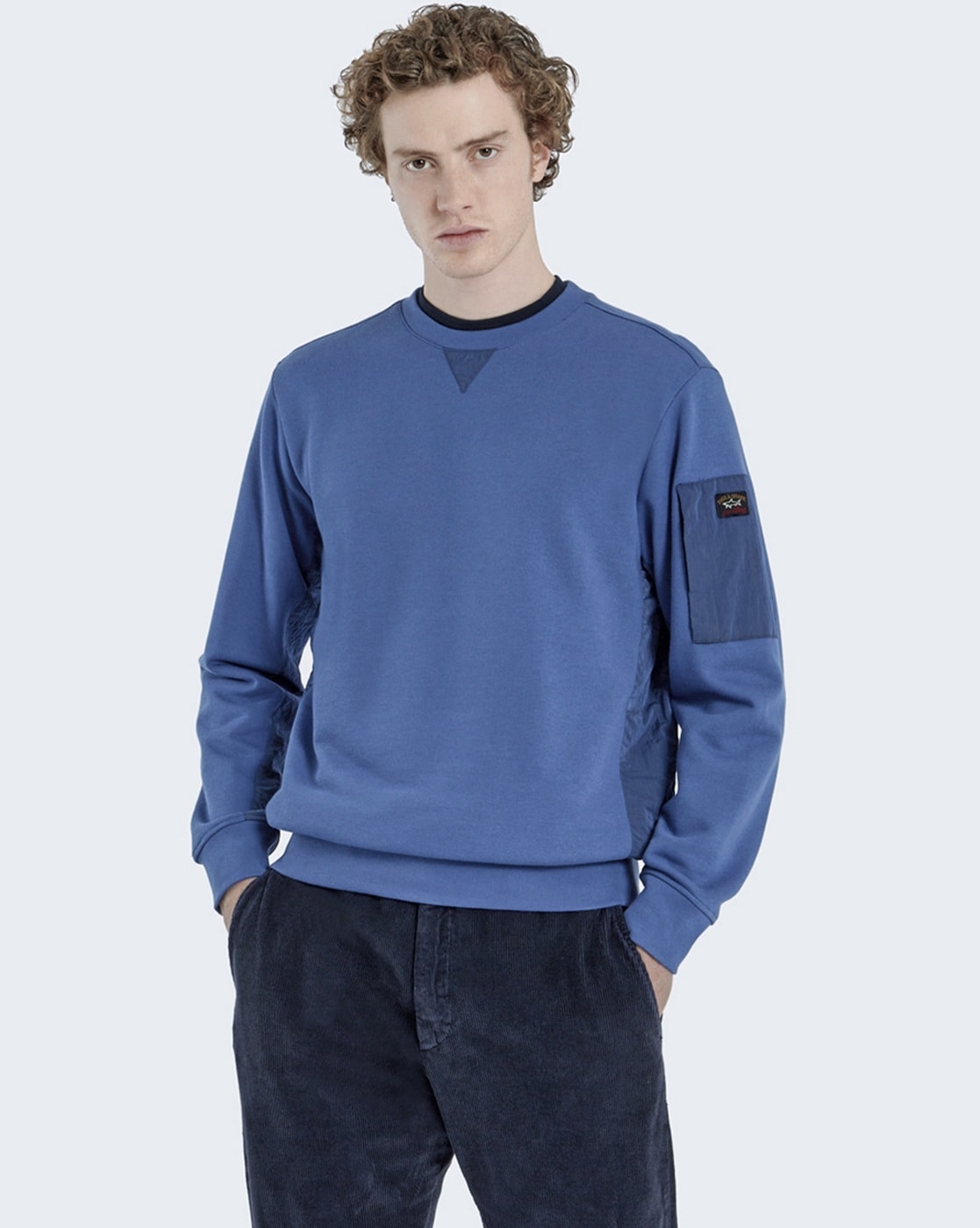 Stacked Logo Embossed French Terry Cotton Sweatshirt