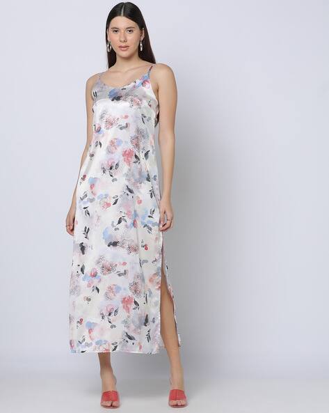 Fyre Rose Floral Print Strappy Slip Column Dress