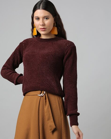 Buy Maroon Sweaters & Cardigans for Women by Outryt Online