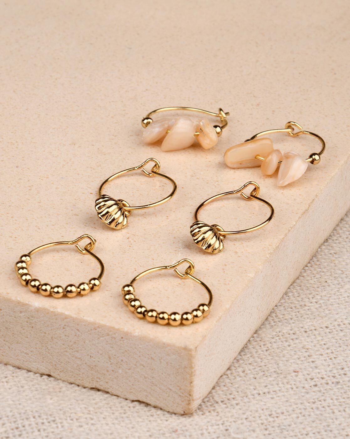 Accessorize London Set Of 3 Gold-Plated Simple Circular Hoop Earrings -  Absolutely Desi