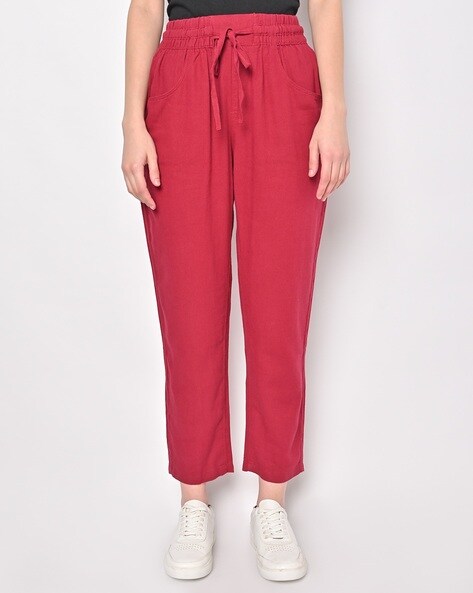 ASOS DESIGN co-ord knitted ribbed flare trouser in dark red | ASOS