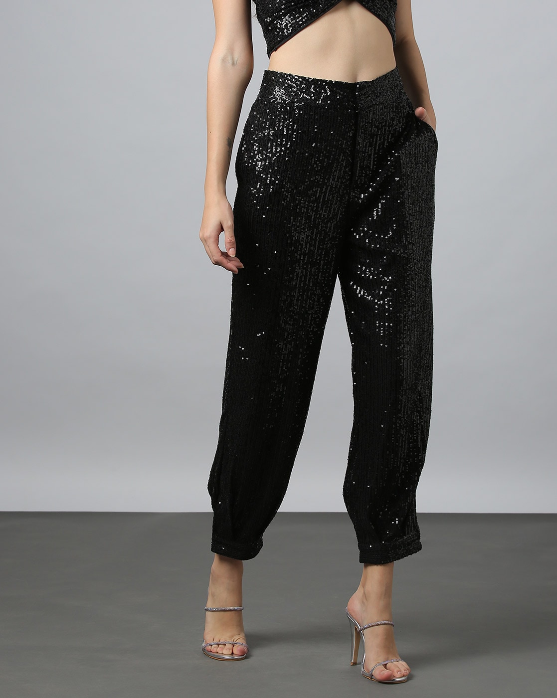 COVER STORY Trousers and Pants  Buy COVER STORY Brown Sequin Trouser  Online  Nykaa Fashion
