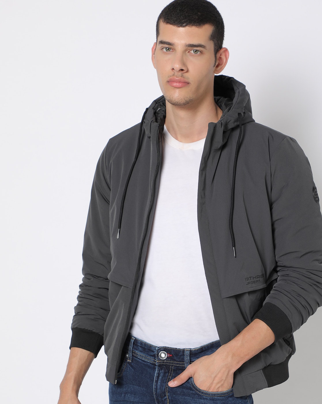 jacket with grey hood