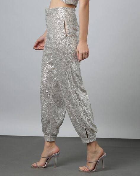 Buy Silver Sequin Pants Online In India  Etsy India