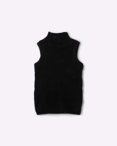 High-Neck Sleeveless Sweatshirt