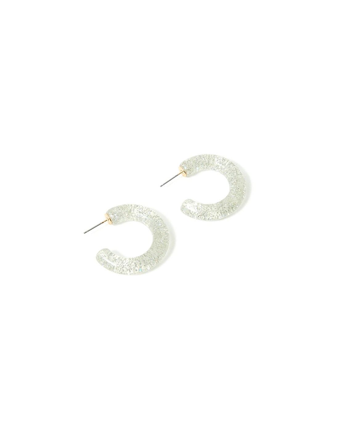 Glitter Hoop Earrings in Sterling Silver