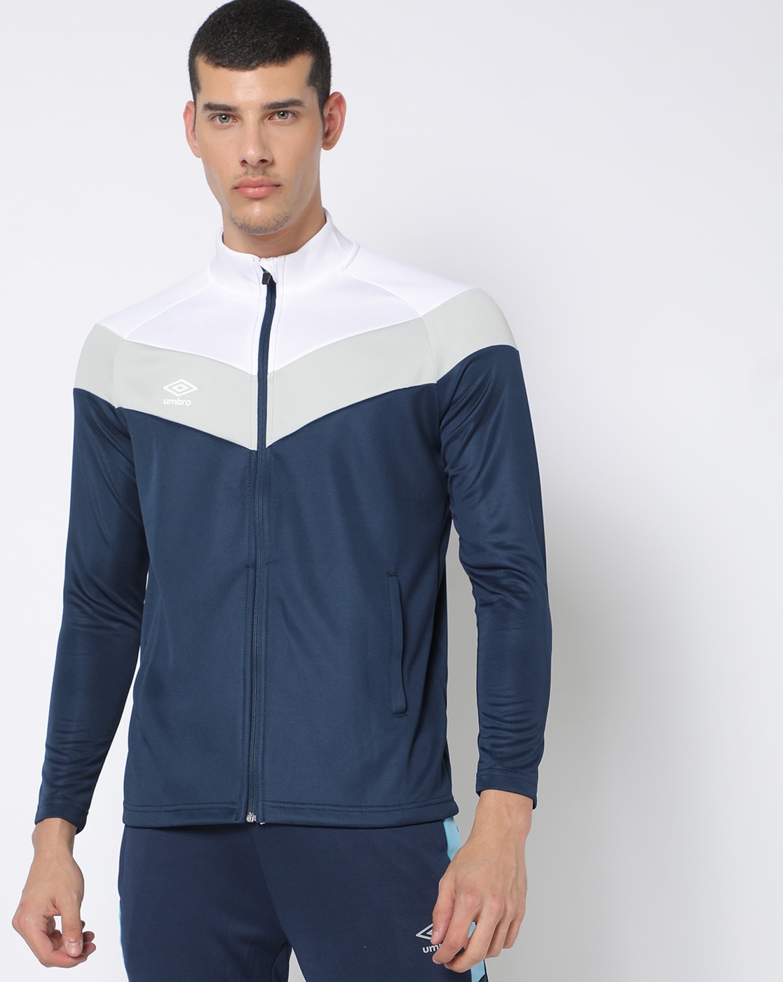 Buy Blue & White Jackets & Coats for Men by UMBRO Online | Ajio.com