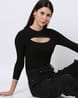 Rio Cropped Top Black with Baby Blue Lace main image 1