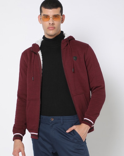 Maroon on sale jacket hoodie