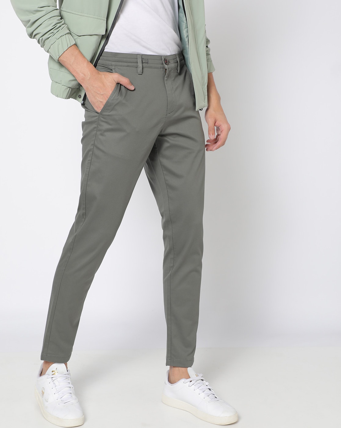 Buy Grey Trousers & Pants for Men by NETPLAY Online 
