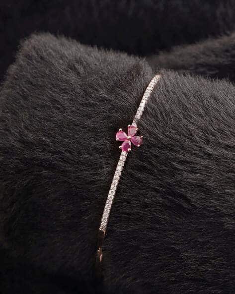 Jazz And Sizzle Rose Gold-Plated Floral-Design Bracelet