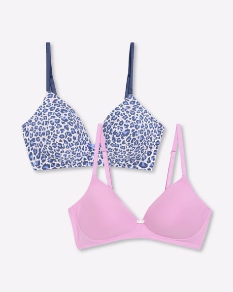 Buy online Pink Cotton Regular Bra from lingerie for Women by H.m.