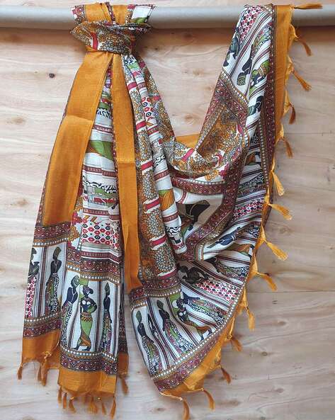 Tribal Print Dupatta with Tassels Price in India