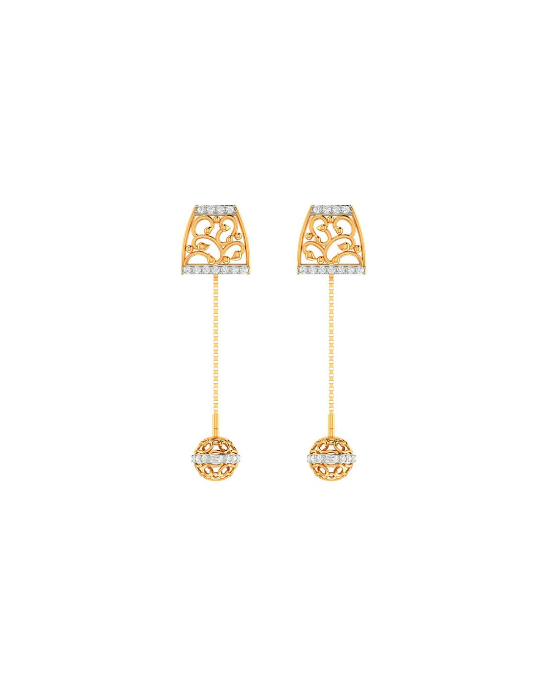 Enticing Sui Dhaga 3 Layer Gold Drop Earrings