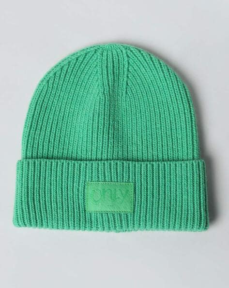 green beanie cap