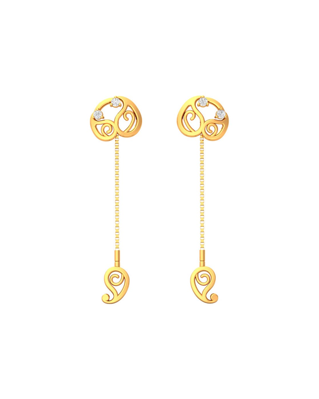 Gold earrings sui dhaga deals design with weight and price