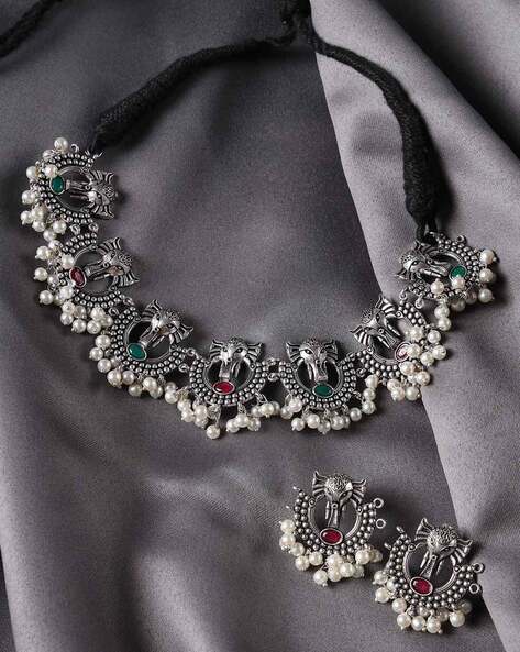 Oxidised silver deals indian jewellery online