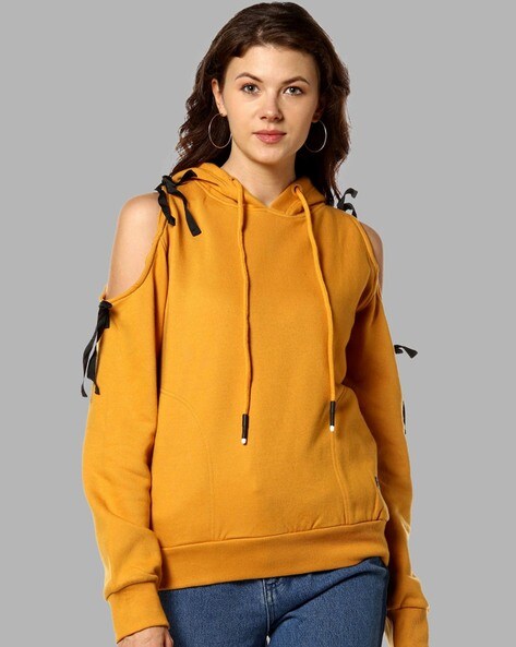 Cold cheap shoulder hoodie