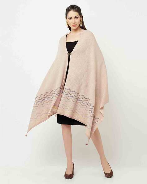 Chevron Knitted Shawl with Latkans Price in India