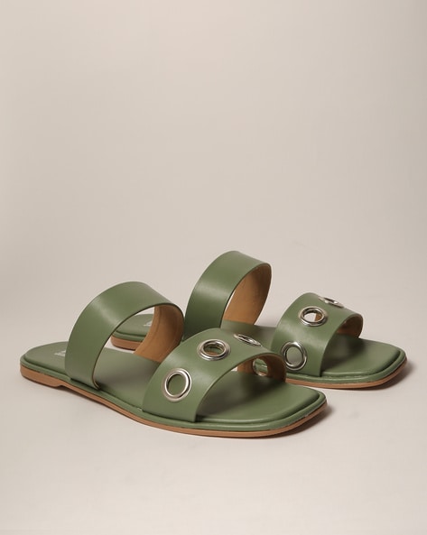 Everlane The Modern Wrap Sandals Womens Size 11 Strappy Flats Olive Green  Shoes | SidelineSwap