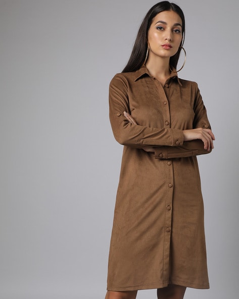 suede tshirt dress