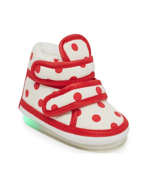 Red and white polka dot online sandals