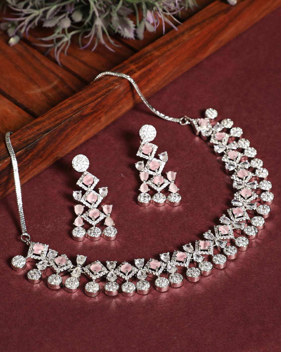 Faux Diamond Necklaces | Faux Diamond Jewellery Online – Mortantra