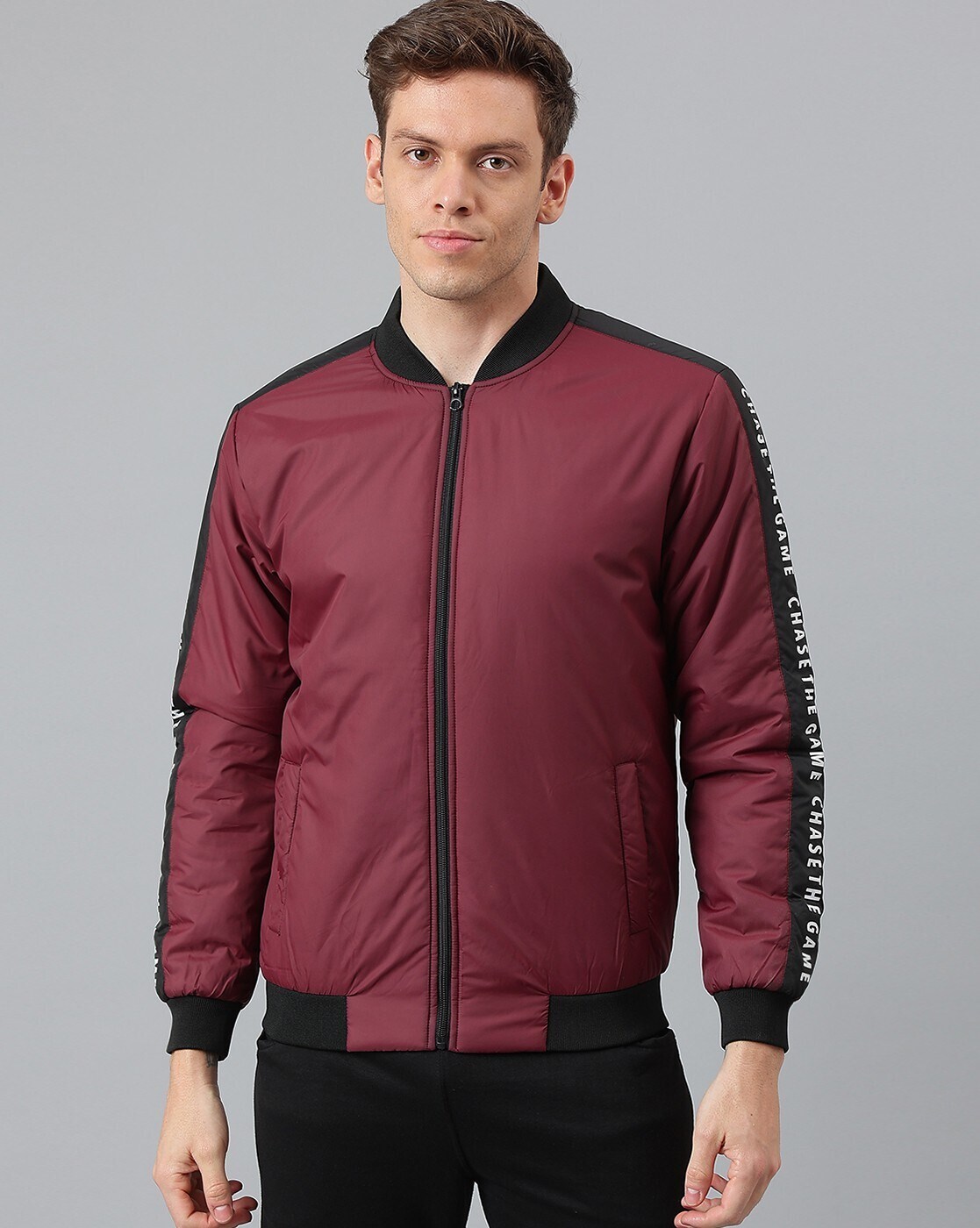 Pink Diamond - Burgundy Bomber Jacket – Dilux Designs