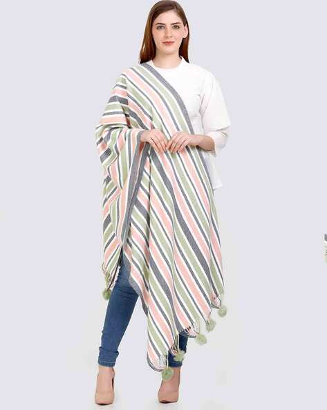 Striped Scarf with Tasseled Price in India