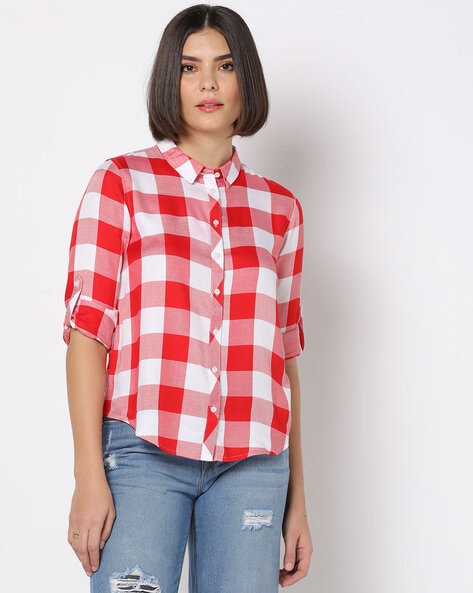 Women Red Jeans Shirts - Buy Women Red Jeans Shirts online in India