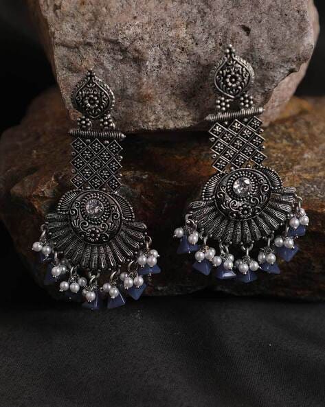 Silver Feathers Long Jhumka Earrings – Deara Fashion Accessories-sgquangbinhtourist.com.vn