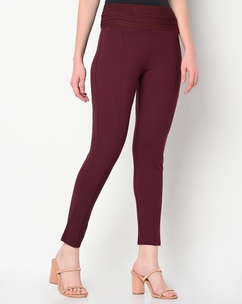 Nwt. Mopas burgandy or wine leggings. Free size. | Colorful leggings, Pants  for women, Leggings